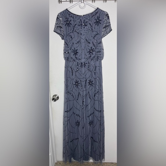 Amelia Couture Elegant Blue Beaded Evening Gown - Picture 9 of 15